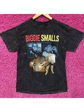 Notorious B.I.G. Biggie Smalls Collage mineral wash rap tee med